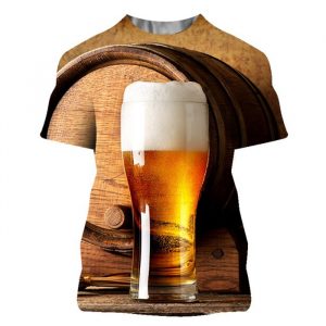Καλοκαιρινή μπύρα τρισδιάστατη ανδρική μπλούζα casual streetwear