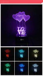 Καρδίες & Μπαλόνια - Ολογραφική Λάμπα με Οπτικό Φωτισμό 3D - Image 15