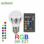 Oobest E27 (3W) RGB Έξυπνη Λάμπα Μουσικής με Τηλεχειριστήριο 24 Πλήκτρων