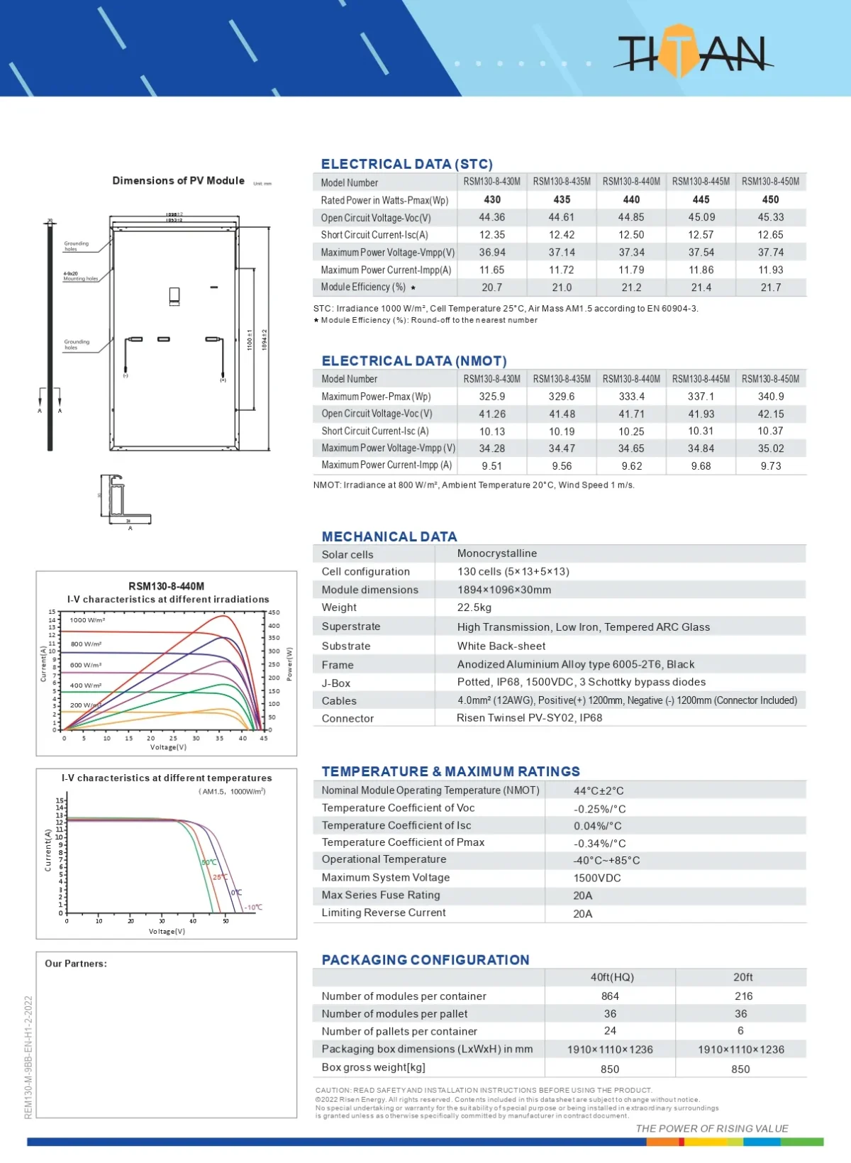 Risen Ηλιακό Πάνελ 440 Watt RSM130-8-440M Μαύρο Πλαίσιο - Image 3