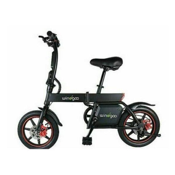 Εύκολα πτυσσόμενο μαύρο ηλεκτρικό ποδήλατο