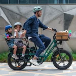 cargo electric bike with child safety fence