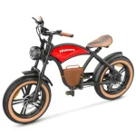 electric bike with a cowboy-style saddle