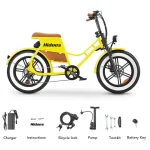 electric bike with various accessories